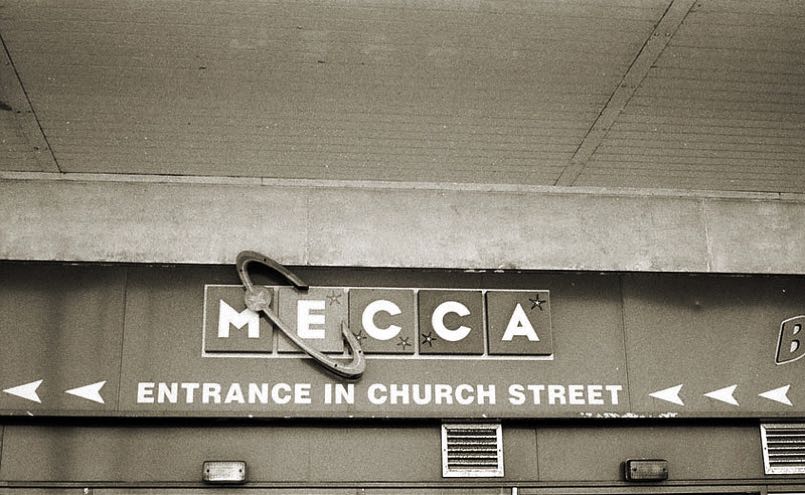 Mecca bingo hall sign
